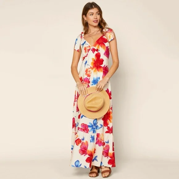 SKIES ARE BLUE Clothing Women Flora Floral Maxi Sleeveless Dress in Size Medium - Picture 5 of 11